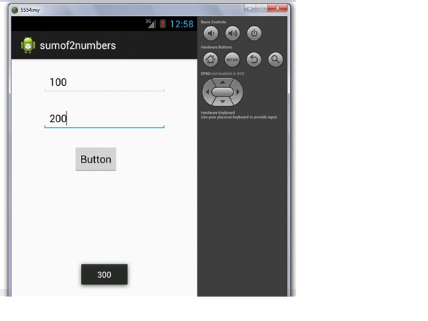 android button example output 2
