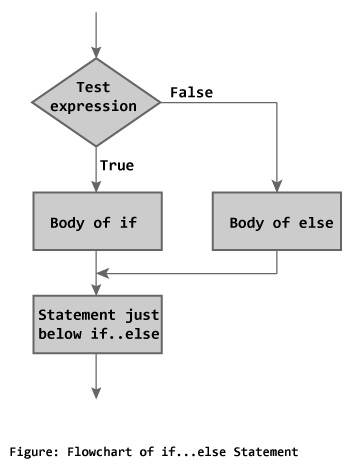 Flowchart of if...else statement in C++ Programming