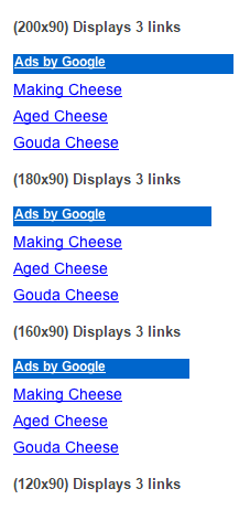 Adsense links ads