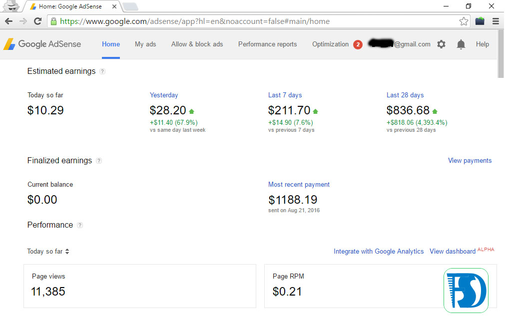 adsense non hosted account
