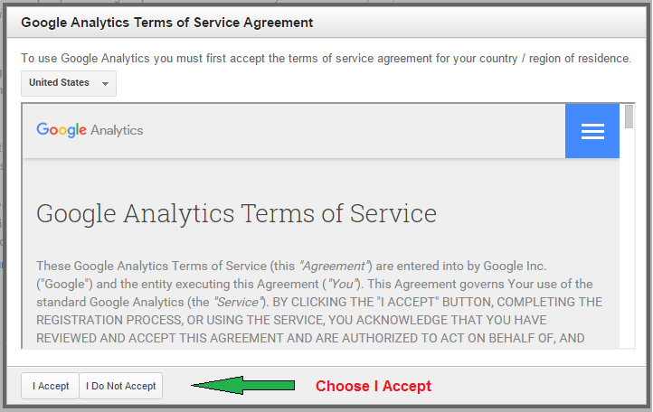 google analytics accept
