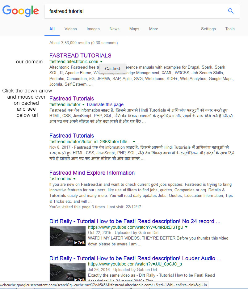 Keyword Search on google